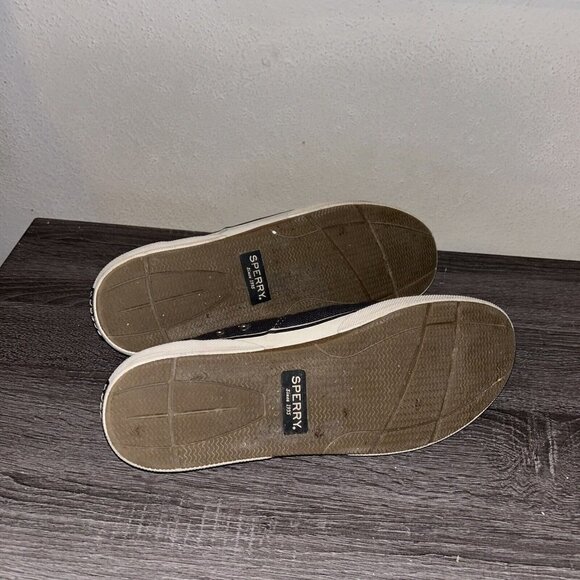 Sperry Halyard CVO Charcoal Linen Blend Lace Up Preppy Sneakers Men’s Size 12 - Picture 7 of 8